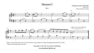 Mozart  Minuet 1 in C Major K 6 [upl. by Akaenahs]