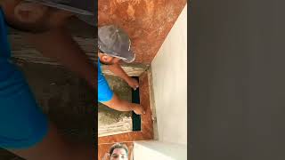 Tile installing cslamic tile cutting tiles diy flooring satisfying bathroom [upl. by Aseretairam]