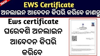 How to Apply EWS Certificate Online In Odia  EWS Certificate Apply Online Odisha 2024 [upl. by Treharne]