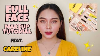 FULL FACE STEP BY STEP MAKEUP TUTORIAL FOR BEGINNERS Feat Affordable Products from Careline [upl. by Edwards]