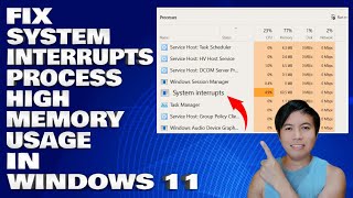 How To Fix System Interrupts Process High Memory Usage in Windows 1011 [upl. by Neeli]