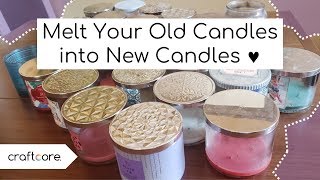 How to Melt Old Candle Wax into New Candles to REUSE Candle Wax [upl. by Relyuc]