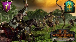 DOOMFIRE and the AMBER SPEAR  Dark Elves vs Tomb Kings  Total War Warhammer 2 Gameplay [upl. by Mahda763]