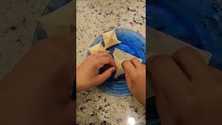 How to fold wontons for frying how shorts chinese food [upl. by Ximena]