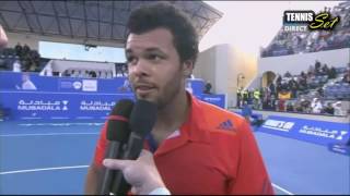 Rafael Nadal vs Jo Wilfried Tsonga Highlights HD Mubadala World Tennis Championship 2014 [upl. by Ambros]