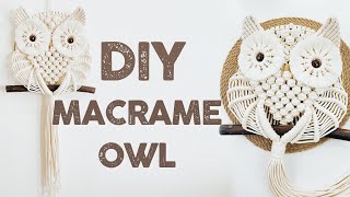 HOW TO MAKE MACRAME OWL WALL HANGING [upl. by Leidag]