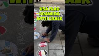 USA Flag Drawing With Chalk [upl. by Ovida510]