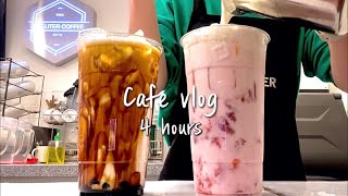 Sub🙇🏻‍♀️‼️140만 기념‼️🙇🏻‍♀️ 카페브이로그 4시간 모아보기  cafe vlog  더리터  asmr  nobgm [upl. by Sylram]