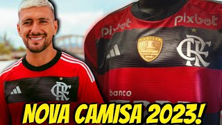 CONHEÇA A NOVA CAMISA DO FLAMENGO 2023 VEJA TODOS OS DETALHES DO NOVO MANTO [upl. by Fayre83]