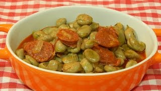 Habas tiernas con chorizo receta fácil [upl. by Twila]