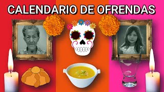 ¿Cuándo Llegan las Almas Calendario Completo de las Ofrendas del Día de Muertos [upl. by Adalie417]