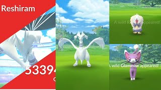 Reshiram legendary debuts in Pokemon go I have hard time catching him until my last ball [upl. by Anoirtac650]