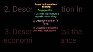 Important question on fungi bsc 1st year botany [upl. by Saalocin]