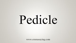 How To Say Pedicle [upl. by Vadim875]