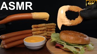 SAUSAGE BAGEL PEPPERONI SANDWICH ONION RINGS CHEESE MUKBANG ASMR [upl. by Norb409]