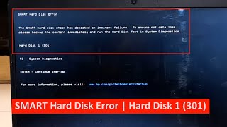 SMART Hard Disk Error Hard Disk 1 301 The SMART hard disk check has detected an imminent failure [upl. by Lecram]