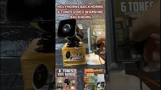 6 TONES VOICE WARNING WITH ROTARY SWITCH BACKING ALARM BACKHORN HOLYHORNS BACKHORNS truck horns [upl. by Ennairrac]