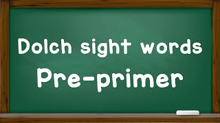 How to read Dolch sight words Pre  Primer  Fabulous Knowledge [upl. by Gert]