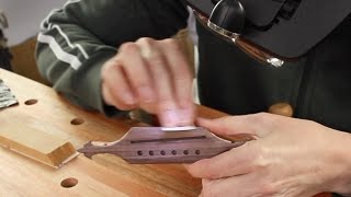 Restoring an antique parlour guitar part 20 Final sanding of the bridge [upl. by Etnad209]