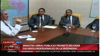 Ministro Obras Públicas promete mejorar salarios profesionales de la ingeniería [upl. by Ynittirb]