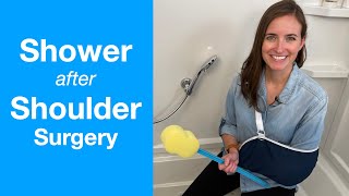 How to Shower after Shoulder Surgery or Injury  Shoulder Replacement Rotator Cuff Collar Bone [upl. by Aramen]