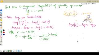 Orthogonal trajectories Differential equation 22MATX1121MAT1118MAT11VTUSUK M12ar1costheta [upl. by Derian346]