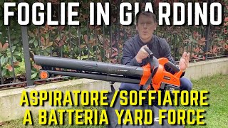 SOFFIATORE e ASPIRATORE per FOGLIE DA GIARDINO a batteria YARD FORCE [upl. by Othilie]