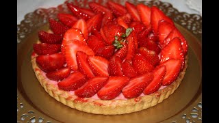 طارط الفرااولة 🍓😍 أروع و أسهل عجينة يمكن تجربيها🥰 تبقى مقرمشة و مستحيل تطرالك❤️🤤 tarte aux fraises [upl. by Coplin]