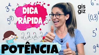 POTÊNCIA  Dica RÁPIDA COMO CALCULAR POTÊNCIA   POTENCIAÇÃO 6 ANO  Matemática Básica \Prof Gis [upl. by Harald975]