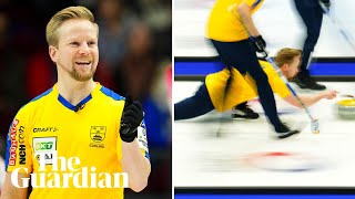 Best shot in history Niklas Edin stuns with spin at World Curling Championship [upl. by Narot]