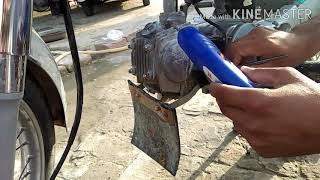 how to clean motorcycle engine casing with harpic 100 present 2021 [upl. by Yeslrahc]