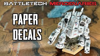 Battletech Mercenaries Paper Decals [upl. by Cerallua]