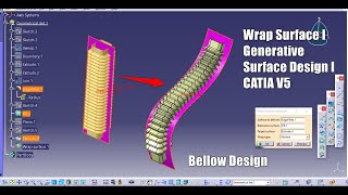 Wrap Surface I CATIA V5 I Bellow Design I Generative Shape Design I GSD [upl. by Nightingale]