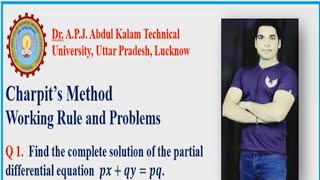 8Charpit Methodworking Rule and ProblemUNIT1MathematicsIVAKTUBAS303BAS403 [upl. by Belldame856]