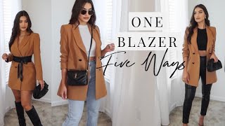 1 BLAZER 5 DIFFERENT WAYS  HOW TO STYLE A BLAZER [upl. by Lafleur]