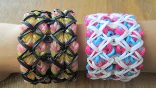 Rainbow Loom DuoAna Bracelet Original Design [upl. by Porty]