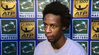 Monfils Discusses RunnerUp Paris Finish To Soderling [upl. by Ateuqal]