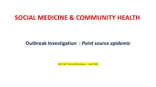 Outbreak investigation by Dr Sai Prashanth [upl. by Maurreen]