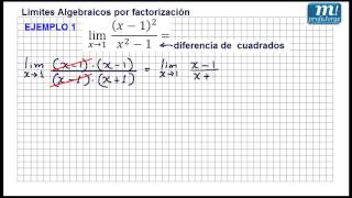 Limites Algebraicos por Factorización Ejemplo 02 [upl. by Anaibaf]