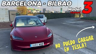 TESLA MODEL 3 Highland viaje de 600 km  NO PUEDO CARGAR EN TESLA [upl. by Eladnar]