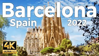 Barcelona 2022 Spain Walking Tour 4k Ultra HD 60fps  With Captions [upl. by Bernelle]