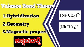 Valence Bond Theory Hybridization Geometry Magnetic property coordination compounds In Kannada [upl. by Cleaves914]