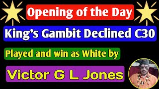 Kings Gambit Declined C30  Victor G L Jones 2011 chess [upl. by Cora]