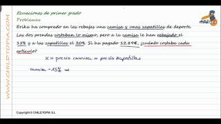 Ecuaciones de primer grado Problemas 3º de ESO matemáticas [upl. by Elimaj]