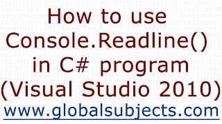 How to use ConsoleReadline in C program Visual Studio 2010 [upl. by Crisey585]