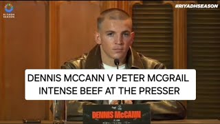 DENNIS MCCANN V PETER MCGRAIL 🥊 INTENSE BEEF AT THE PRESSER 🔥 USYKFURY2 [upl. by Baseler]