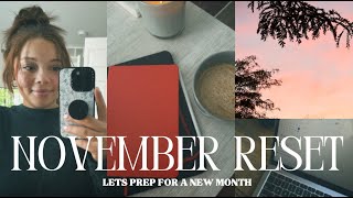 NOVEMBER MONTHLY RESET  new goals planning and prepping for a new month [upl. by Cirdet]