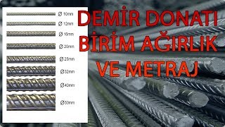 İnşaat Betonarme Demiri  Donatı Ağırlık Hesaplama Metraj [upl. by Asira]