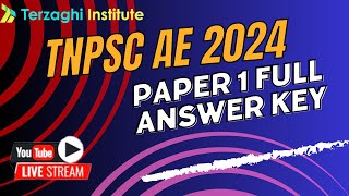 TNPSC AE 2024 PAPER 1 FULL ANSWER KEY [upl. by Fancie210]