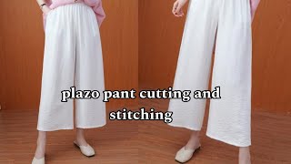 Simple Ladies Plazo Pant Cutting And Stitchingplazo katne ka asan tarika The girls diary [upl. by Darby]